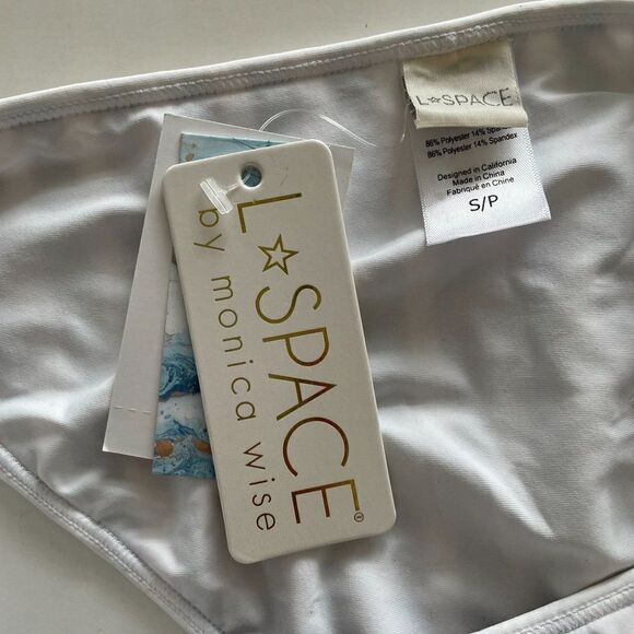 L* Space Rachel Bikini‎ Bottom Classic Stripes Nautical Cut Out Sz Small - Picture 7 of 9